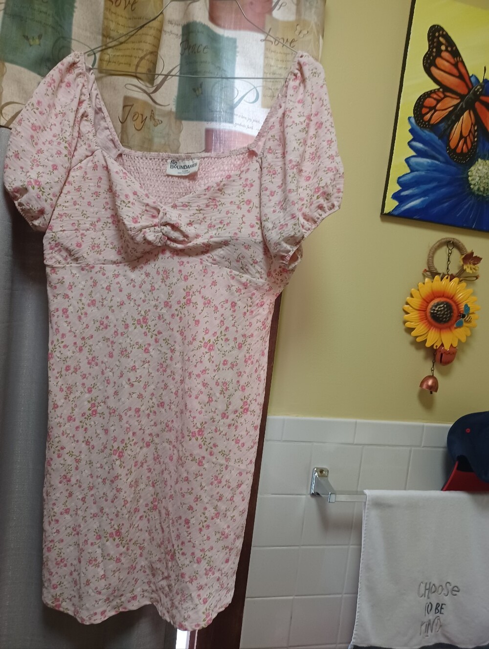 Pink Floral Puff-Sleeve Mini Dress